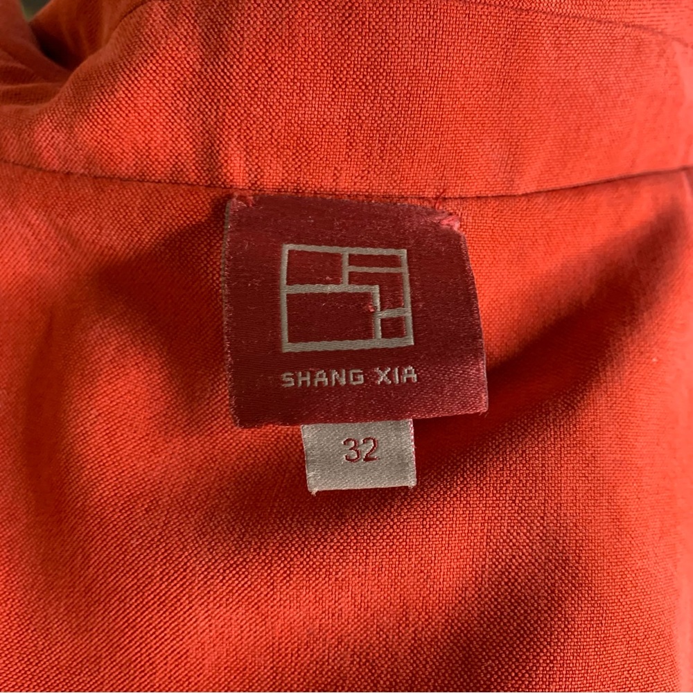 Shang Xia by Hermēs Red Silk Cape Coat with Asymmetrical Lapel 3/4 Sleeve size32 - Picture 6 of 8